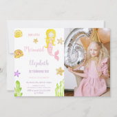 Kleine Zeemeerminnelijke Dag Uitnodigingen met fot (Voorkant)