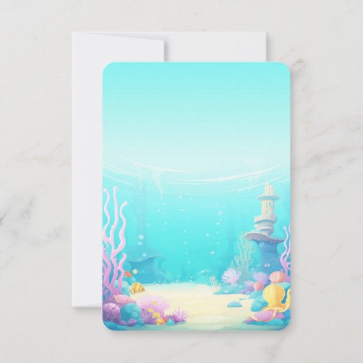 Kleine zeemeerminnen onder het Zee Verjaardag Bedankkaart (Achterkant)