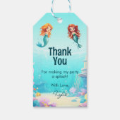 Kleine zeemeerminnen onder het Zee Verjaardag Cadeaulabel (Achterkant)