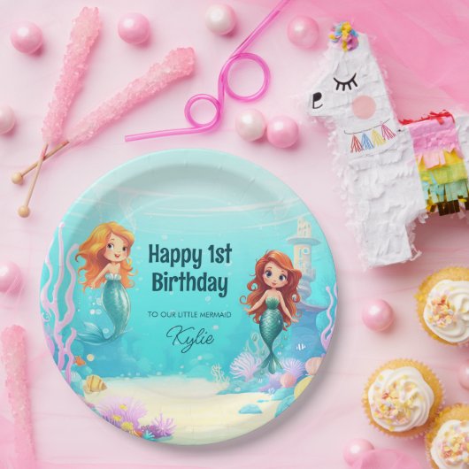 Kleine zeemeerminnen onder het Zee Verjaardagsfees Papieren Bordje (Feest)