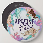 Kleine Zeemeerminnen Pin Badg Ronde Button 6,0 Cm (Voorkant /achterkant)