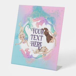  kleine zeemeerminnen plastic voetstuk teken reclamebord met voetstuk