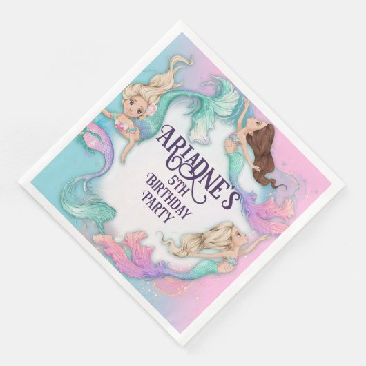  kleine zeemeerminnen servetten (Hoek)