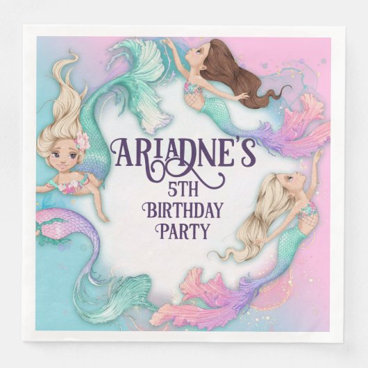 kleine zeemeerminnen servetten (Voorkant)