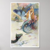  kleine zeemeerminnende schilderij poster (Voorkant)