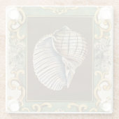 Kleine Zeemeerminnenschelpen Glazen Onderzetter (Achterkant)