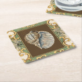 Kleine Zeemeerminnenschelpen Kartonnen Onderzetters (Schuin)