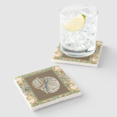 Kleine Zeemeerminnenschelpen Stenen Onderzetter (Zijkant)