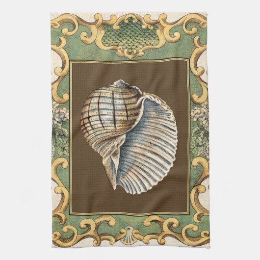 Kleine Zeemeerminnenschelpen Theedoek (Verticaal)