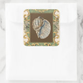 Kleine Zeemeerminnenschelpen Vierkante Sticker (Tas)