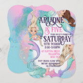  kleine zeemeerminuitnodigingen kaart (Voorkant / Achterkant)