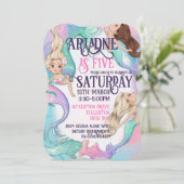  kleine zeemeerminuitnodigingen kaart (Staand voorkant)