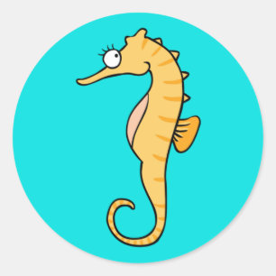 Kleine zeepaardjes ronde sticker