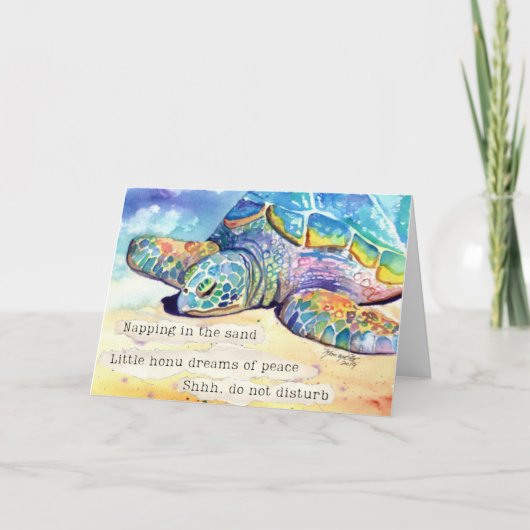 Kleine zeeschildpad dut Honu Haiku Kaart (Voorkant)