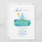 Kleine zeilboot Baby shower Kaart (Voorkant)
