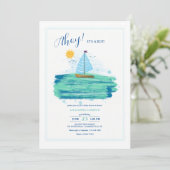 Kleine zeilboot Baby shower Kaart (Staand voorkant)