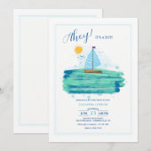 Kleine zeilboot Baby shower Kaart (Voorkant / Achterkant)