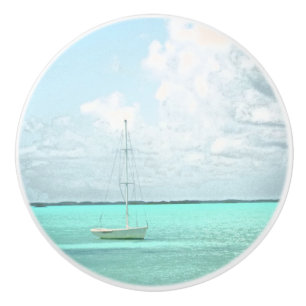 KLEINE ZEILBOOT/CARIBISCH GEBIED KERAMISCHE KNOP