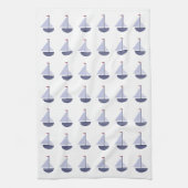 kleine zeilboot NAUTICAL KITCHEN marine Theedoek (Verticaal)