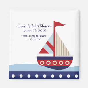 Kleine zeilboot Navy Baby shower Magnet Favor