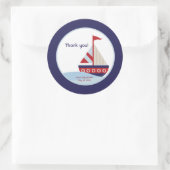 Kleine zeilboot Navy Boat Baby shower Favor Ronde Sticker (Tas)