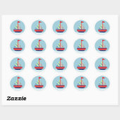 Kleine zeilboot Vaar weg met mij Envelope Seals Ronde Sticker (Vel)