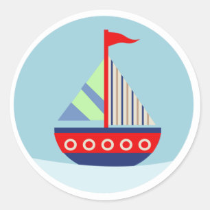 Kleine zeilboot Vaar weg met mij Envelope Seals Ronde Sticker