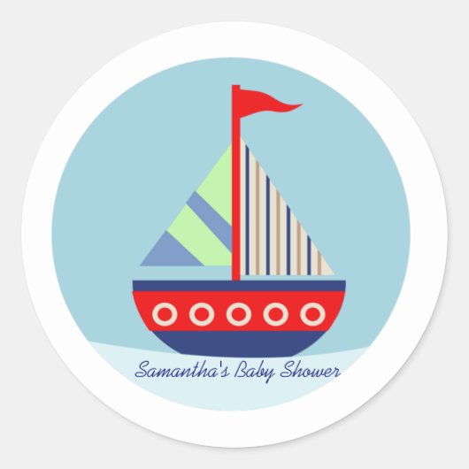 Kleine zeilboot Zeil met mij Favor Stickers (Voorkant)