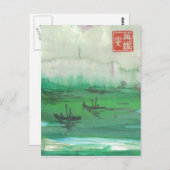 Kleine zeilboten in Zee Briefkaart (Voorkant / Achterkant)