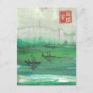 Kleine zeilboten in Zee Briefkaart