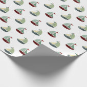 Kleine zeilboten op wit cadeaupapier (Hoek)