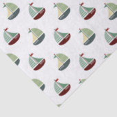 Kleine zeilboten op witte ontkoppeling tissuepapier (Detail)