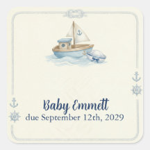 Kleine Zeiler Aan Boord Blauwe Baby Shower