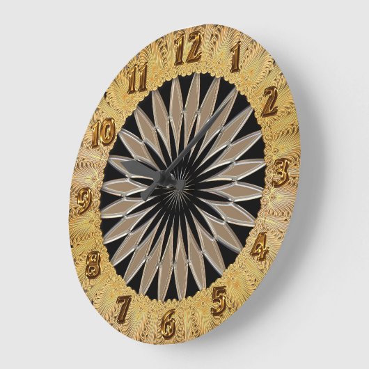 Kleine zilverkleurige en zwarte glazen textuur grote klok (Hoek)