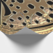 Kleine zilverkleurige zilverkleurige en zwarte gla cadeaupapier (Hoek)