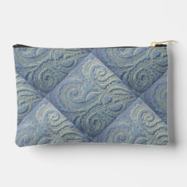 Kleine Zippered Blauwe Brocade Accessoirezak Etui