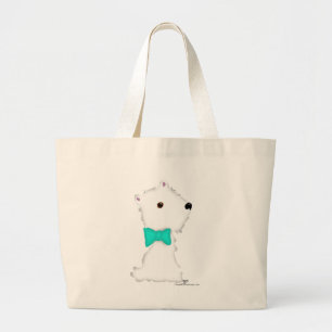 Kleine zittende Westie Grote Tote Bag