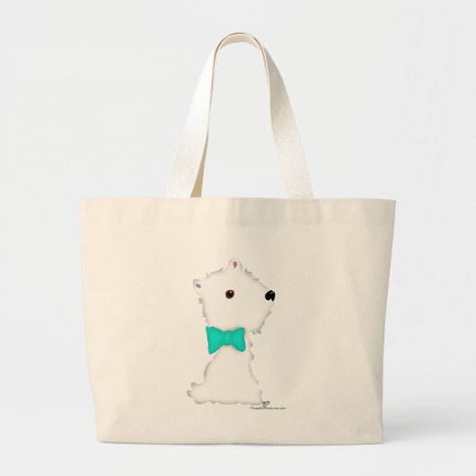 Kleine zittende Westie Grote Tote Bag (Voorkant)