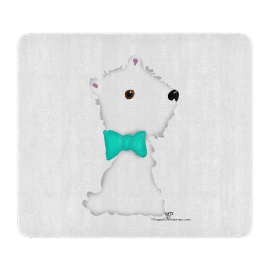Kleine zittende Westie Snijplank (Voorkant)