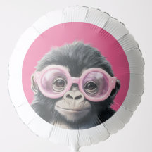 Kleine, zoete gorilla met roze bril
