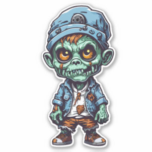 Kleine zombie jongen sticker