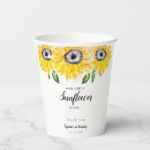 Kleine zonbloem Eerste Elegant Geel Papieren Bekers (Achterkant)