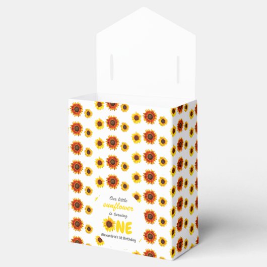 Kleine Zonnebloem 1e verjaardag Bedankdoosjes (Geopend)