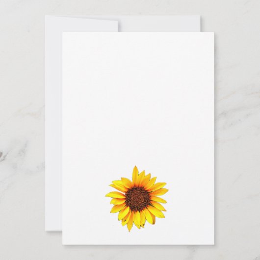 Kleine Zonnebloem 1e verjaardag Kaart (Achterkant)