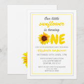 Kleine Zonnebloem 1e verjaardag Kaart (Voorkant / Achterkant)