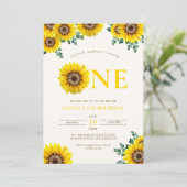 Kleine Zonnebloem 1e verjaardag Kaart (Staand voorkant)