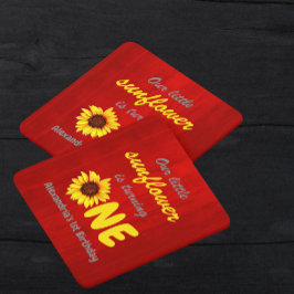 Kleine Zonnebloem 1e verjaardag Kartonnen Onderzetters