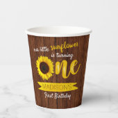 Kleine Zonnebloem 1e verjaardag Papieren Bekers (Voorkant)