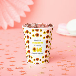 Kleine Zonnebloem 1e verjaardag Papieren Bekers