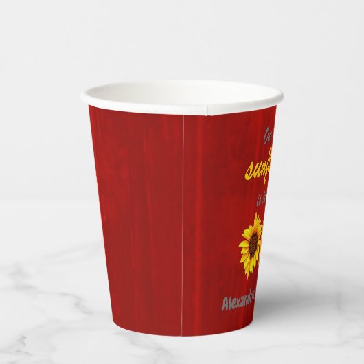 Kleine Zonnebloem 1e verjaardag Papieren Bekers (Rechts)